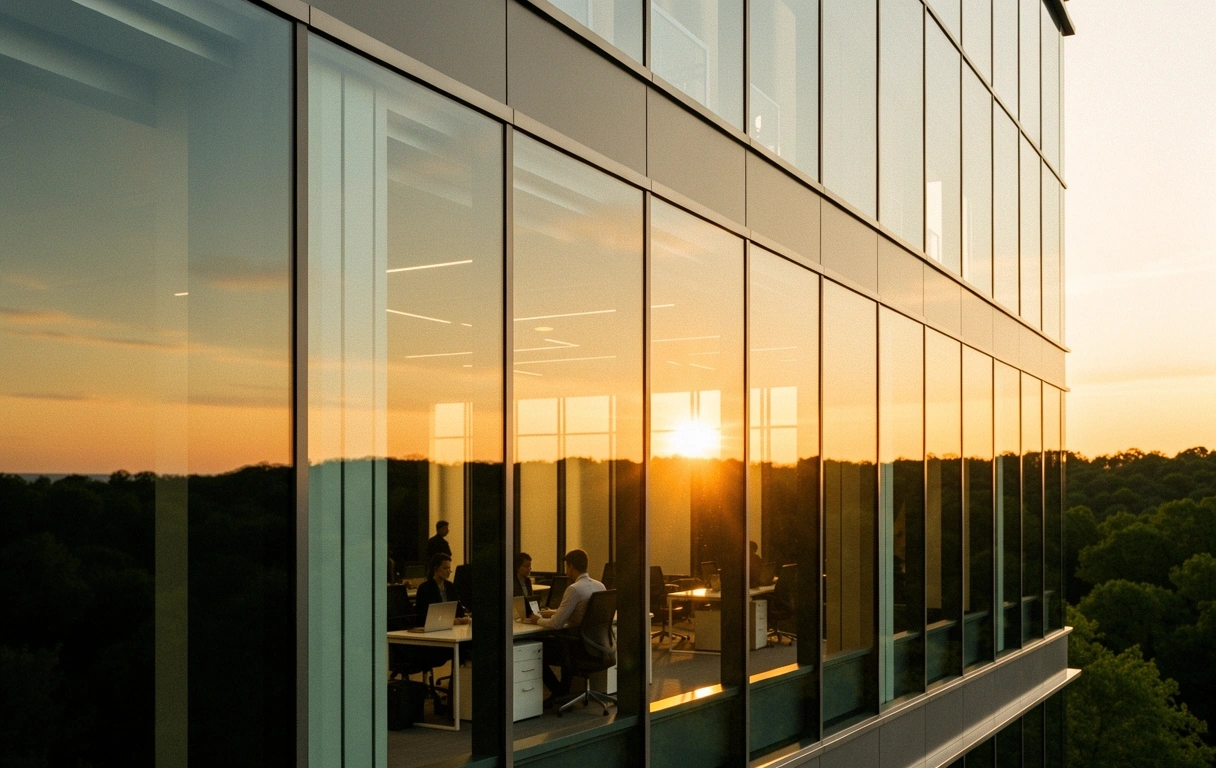 NC SECU Financial Union architectural reflection